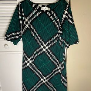 Eliza J green plaid dress size 14